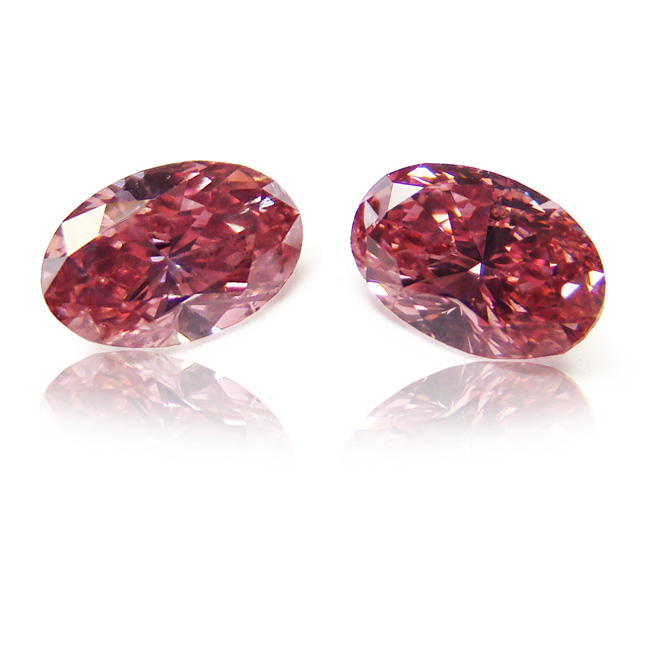 View 0.72 ct. Oval Fancy Deep Pink (Argyle - Pair)