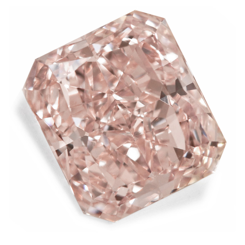 View 2.5 ct. Radiant Fancy Orangy Pink (Flawless)