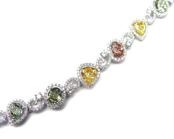 View Natural Multicolor Diamond Bracelet